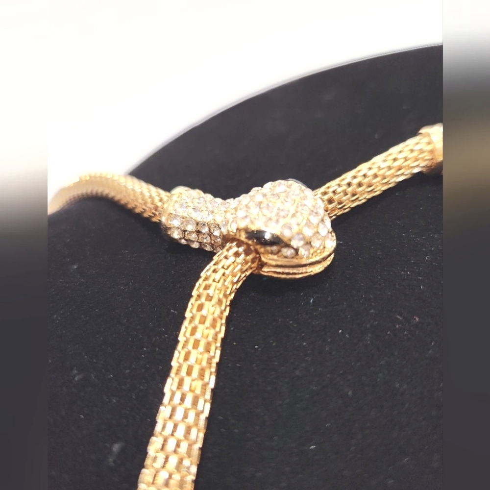 LUNAR NEW YEAR OF THE SNAKE Christian Siriano Mesh Snake Pendant Necklace